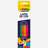 Lápis de Cor Neon Com 6 Cores Acrilex