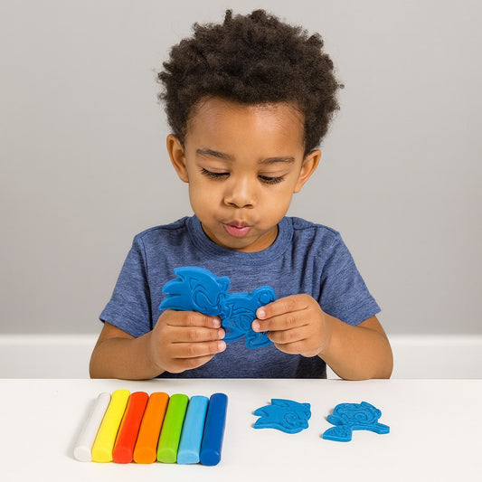 Massinha De Modelar Sonic 3 Moldes e 8 Cores Leo&Leo