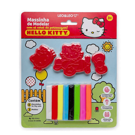 Massinha de Modelar Hello Kitty Com Moldes Leo&Leo