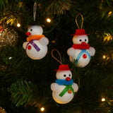 Enfeite De Natal Boneco De Neve Pendente 5Cm Com 3