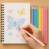 Lápis de Cor Rebecca Bonbon Tons Pastel Com 12 Cores SkyPaper