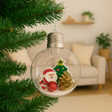 Bola De Natal Lâmpada Com Enfeites Natalinos e Led