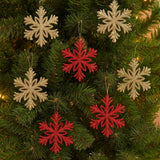 Enfeite Natal Floco Neve Gliter 8Cm Com 3