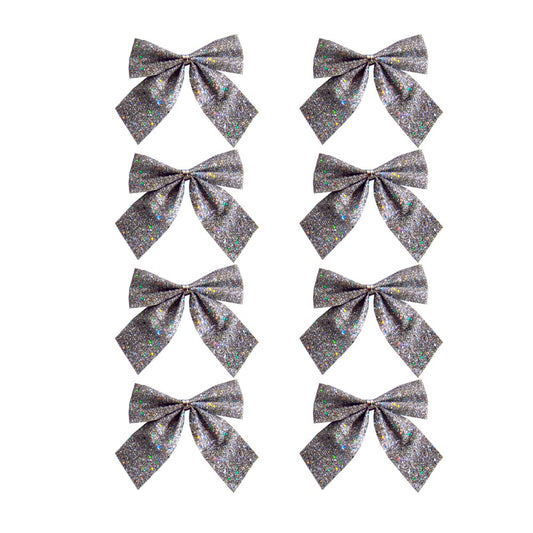 Laço De Natal Mini Glitter Prata Dourado Vermelho Decoração Árvore