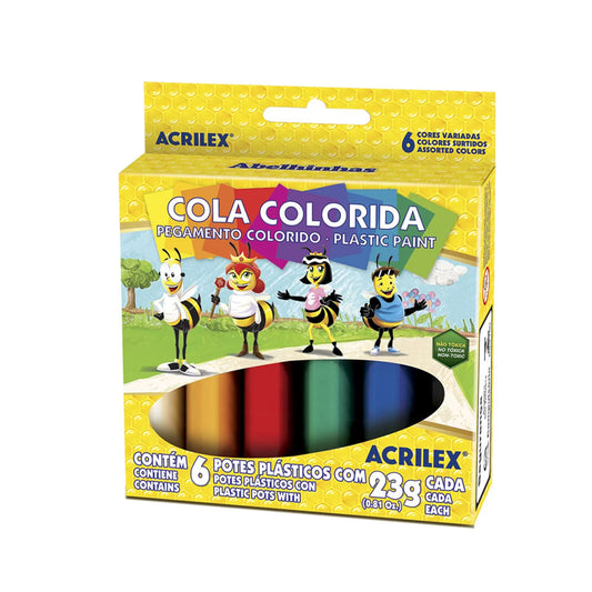 Cola Colorida Com 6 Cores Acrilex
