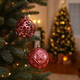 Bola Natal Nº8 Decorada Rosa Com 6