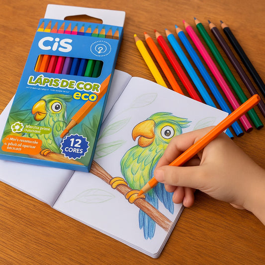 Lápis de Cor Eco Com 12 Cores Sertic