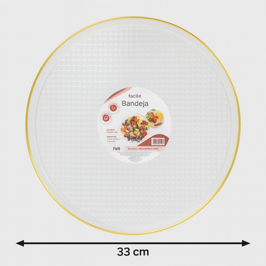 Bandeja Redonda Acrílica Luxo Multiuso 29cm/33cm