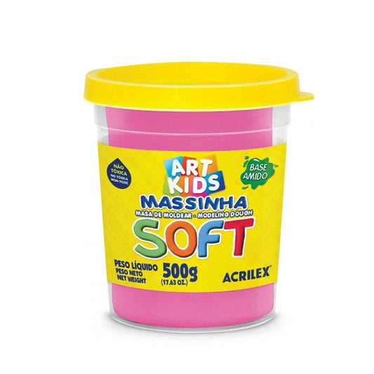 Massinha De Modelar Soft 500G Rosa Acrilex