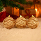 Bola De Natal Decorada Luxo Colmeia Com Glitter 8Cm