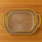 Bandeja Retangular Decorativa Acrílica Luxo Multiuso 34cm/38cm