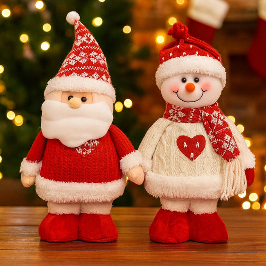 Enfeite De Natal Decorativo Papai Noel/Boneco De Neve Perna Longa Que Estica 48cm