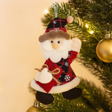 Enfeite Boneco Natal Xadrez 17cm