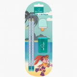 Kit Escolar Infantil Temático Papelaria Com 4 Peças Menina/Menino