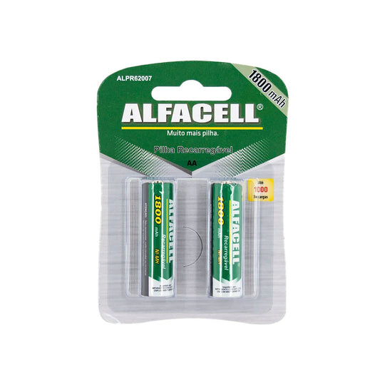 Pilha Recarregável AA Com 2 Alfacell