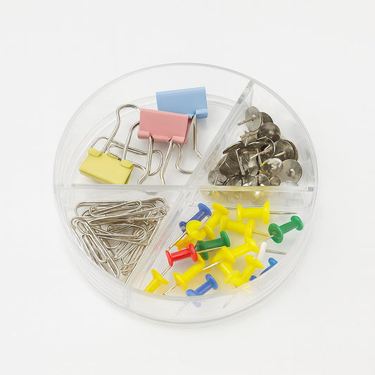 Kit Office Papelaria Organizador Para Escritório Com Binders Clips Tachinhas Alfinetes WinPaper