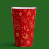 Anúncio Copo De Natal Decorado Vermelho Com Detalhes Dourados 320ml