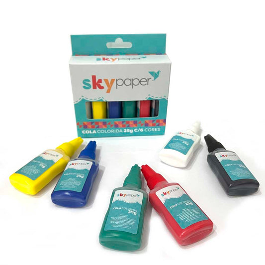 Cola Colorida Com 6 Cores SkyPaper