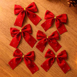 Laço De Natal Vermelho Com Detalhes De Glitter Com 6