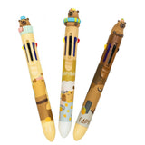 Caneta Multicolorida Fofa Capybara Com 8 Cores