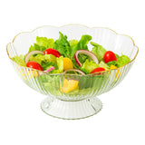Fruteira De Mesa Decorativa Saladeira Acrílico 22cm Com Borda Dourada