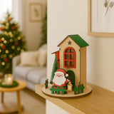 Enfeite De Natal Casinha MDF 15cm Decorada Com Luz