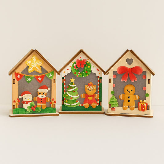 Enfeite De Natal Casa Luminosa Biscoito Natalino 9cm Decoração Casa