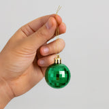 Bola Natal N°4 Decorada Verde Metálico Com 12