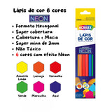 Lápis de Cor Neon Com 6 Cores Acrilex