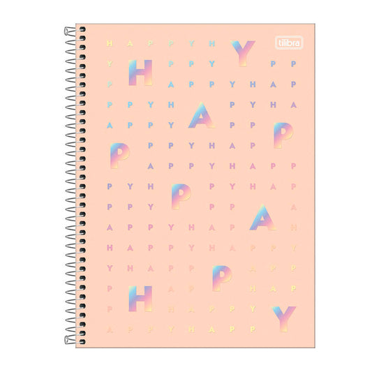 Caderno Universitário Capa Dura Happy 1 Matéria - Tilibra