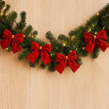 Laço De Natal Vermelho Com Detalhes De Glitter Com 6