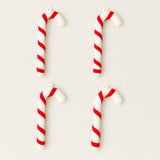 Enfeite De Natal Pendente Bengala 7cm Com 4