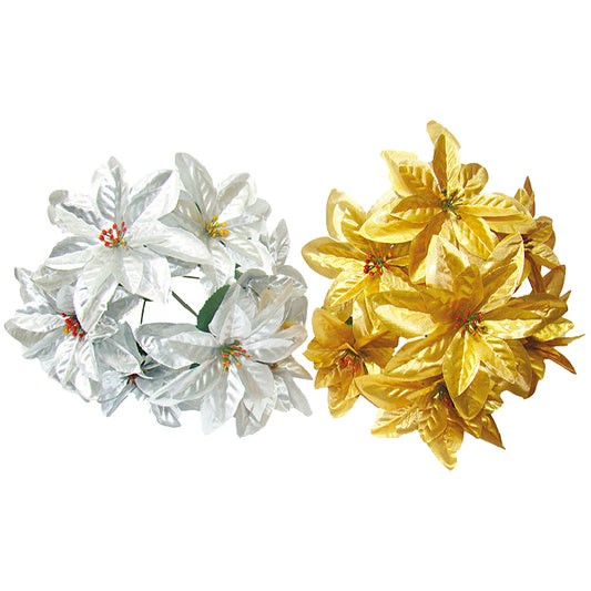 Flor De Natal Dourada/Prata