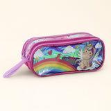 Kit Mochila Escolar Infantil De Rodinha + Lancheira + Estojo Unicórnio Clio