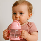 Copo De Transição Infantil Com Alças E Canudo De Silicone 250ml