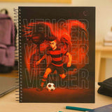 Caderno Grande Capa Dura 1 Matéria Rubro Negro Smart