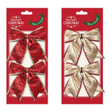 Enfeite De Natal Laço Natalino Decorado 15cm Com 2 Decoração Árvore