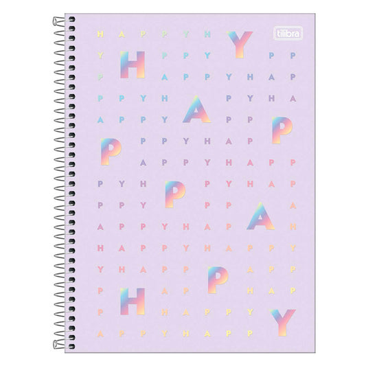Caderno Universitário Capa Dura Happy 1 Matéria - Tilibra