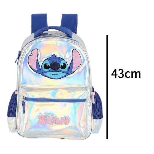 Mochila Escolar Stitch Holográfica Original Luxcel
