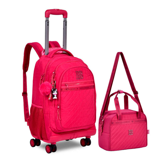 Kit Mochila Escolar De Rodinha 360 Rebecca Bonbon Fashion Original Clio