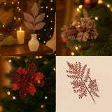 Anúncio Enfeite De Natal Galho Artificial Com Glitter Para Decorações E Ornamentos