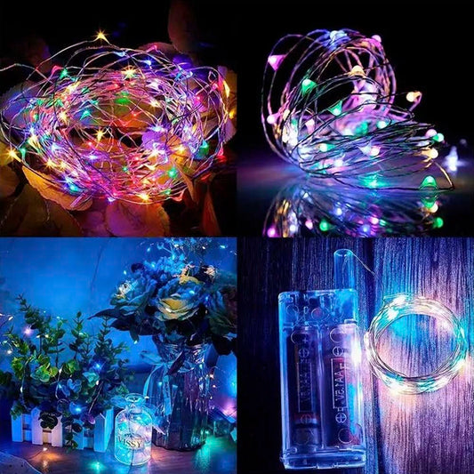 Enfeite De Natal Fio De Fada Colorido 20 Leds Fixo Com 2 Metros