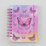 Agenda 2026 Glitter Pequena Espiral Capa Dura 336 Páginas
