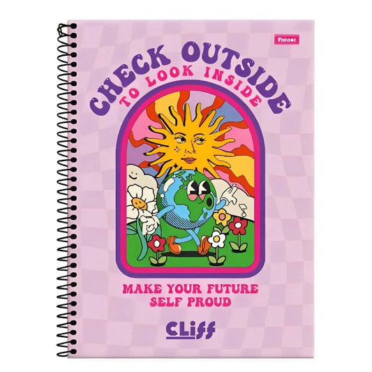 Caderno Universitário Capa Dura Cliff Girl 10 matérias Foroni