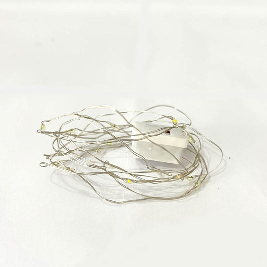 Fio De Fada Branco Quente 20 Leds 3 Funções Com 2 Metros Para Decoração