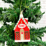 Enfeite De Natal Casa Do Papai Noel Glitter Candy 11cm