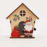 Enfeite De Natal Casinha Luminosa Papai Noel 7cm Decoração Casa