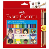 Lápis de Cor com 24 cores + 6 tons de pele da linha Caras e Cores Faber Castell