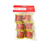Enfeite Natal Tambor Glitter 3,7cm com 6