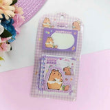 Kit Mini Caderno E Bloquinho De Anotações Autoadesivo Capybara Fofa